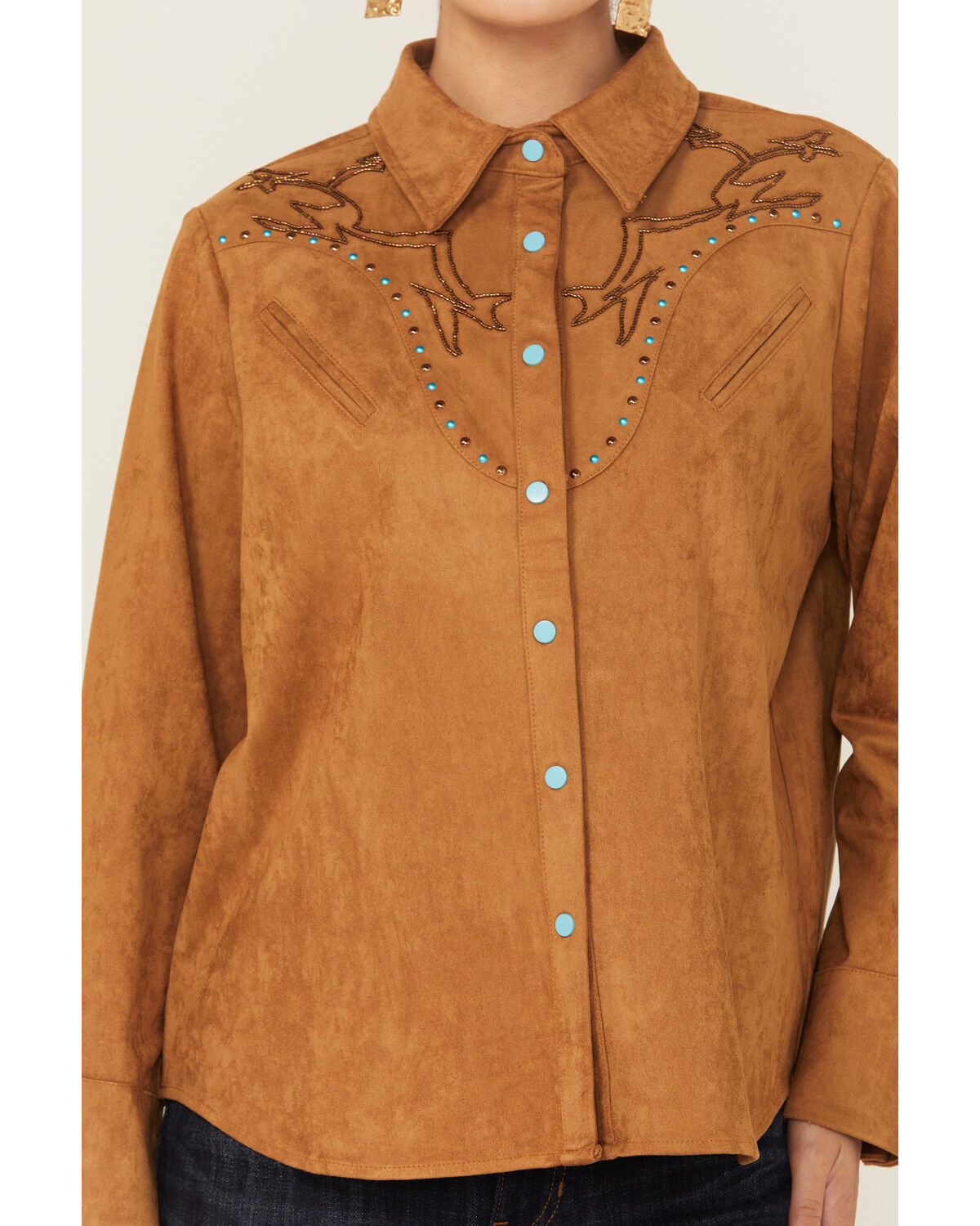 Blue B Women's Embellished Long Sleeve Snap Western Shirt