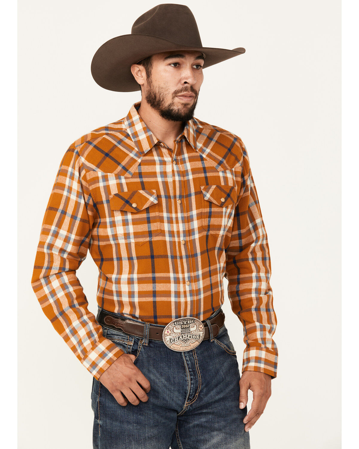 Cody James Men's Tidal Wave Plaid Print Long Sleeve Snap Western Flannel