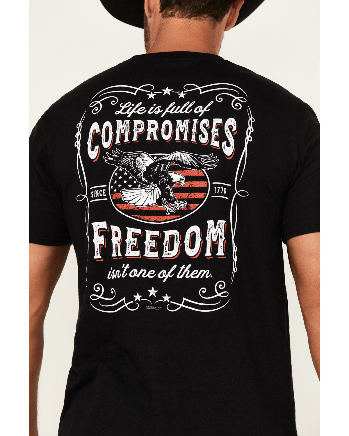 Buckwear Men's Freedom Label Short Sleeve Graphic T-Shirt