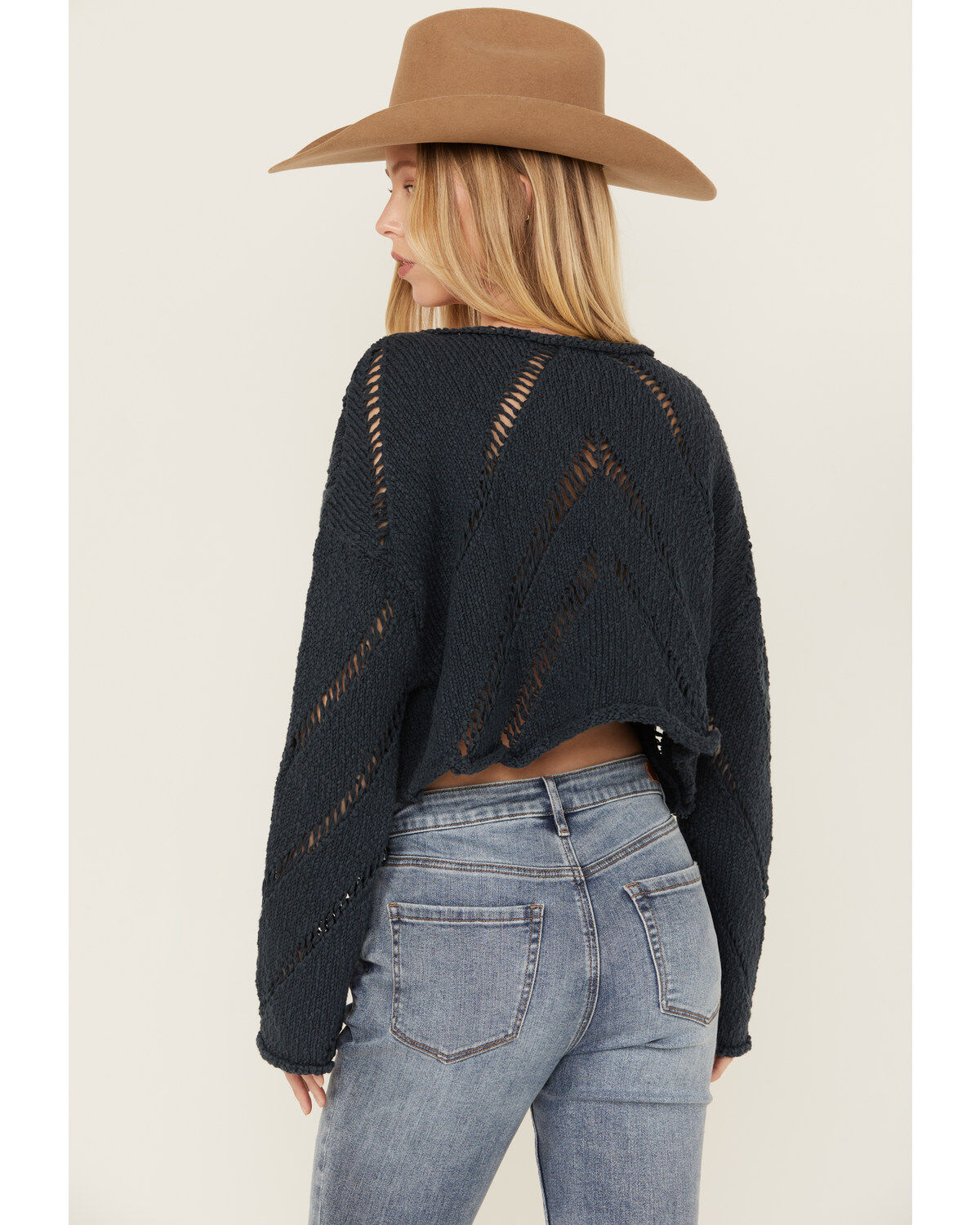 Free People Women's Distressed Cropped Sweater