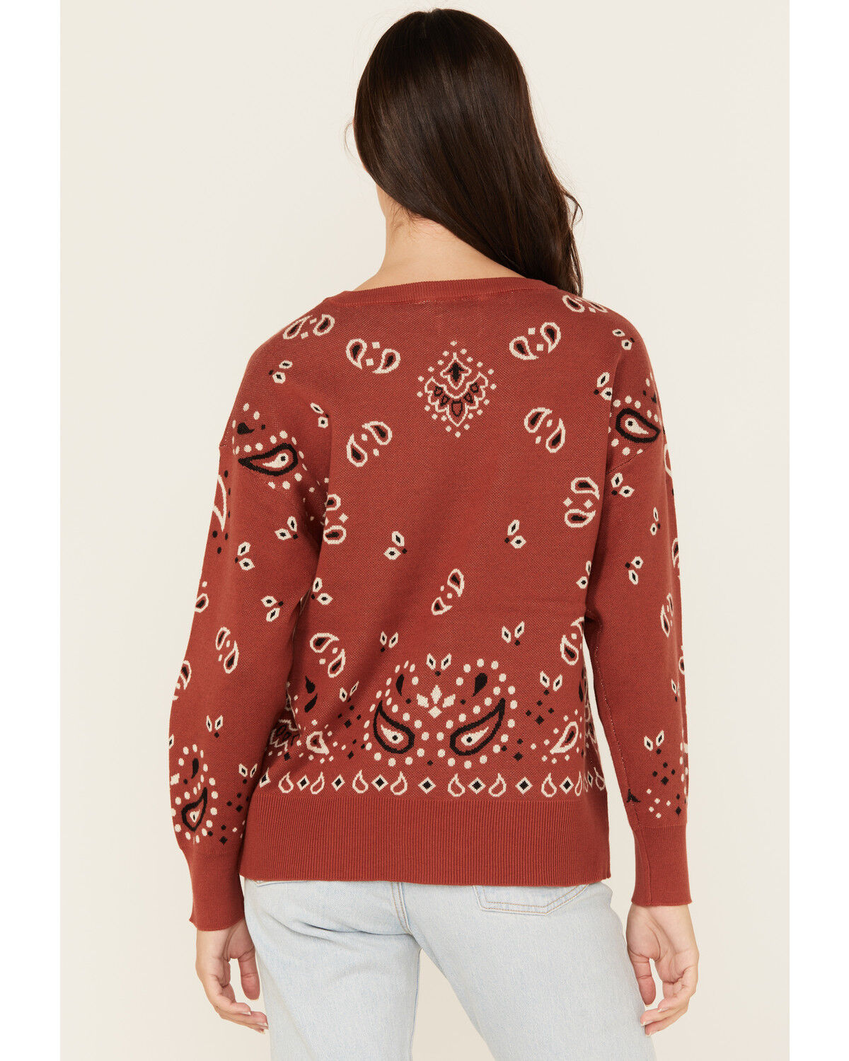 Cotton & Rye Women's Bandana Print Sweater