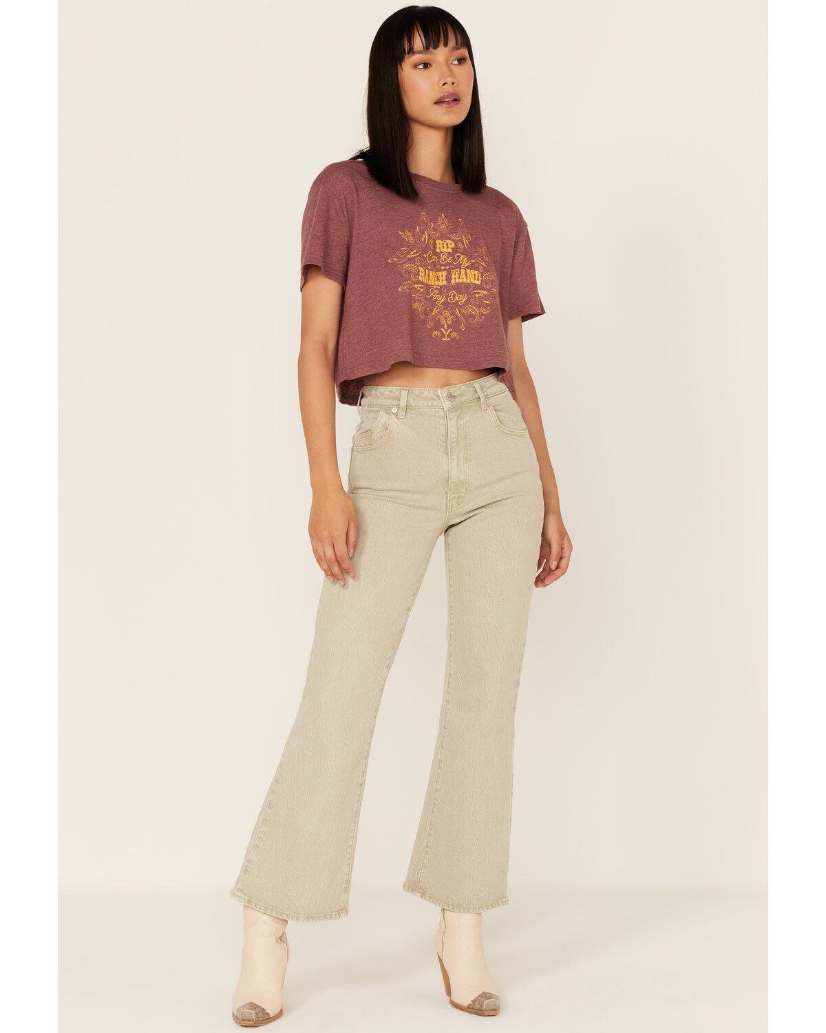 Wrangler x Yellowstone Women's RIP Can Be My Ranch Hand Cropped Graphic Tee