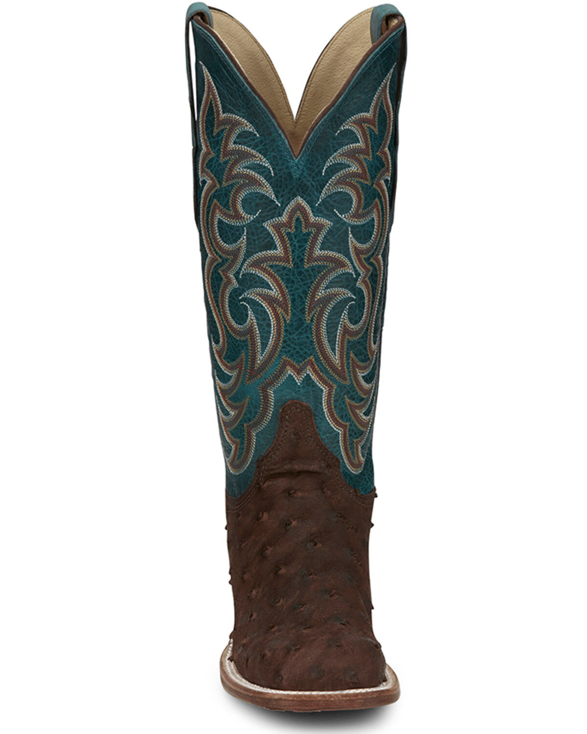Justin Women's Exotic Full Quill Ostrich Western Boots - Broad Square Toe
