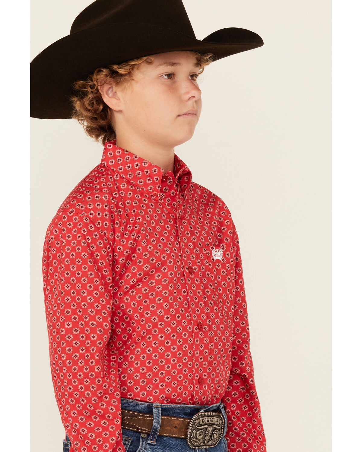 Cinch Boys' Geo Print Long Sleeve Western Shirt