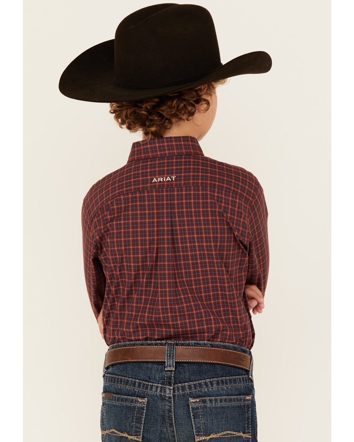 Ariat Boys' Pro Series Plaid Print Long Sleeve Button-Down Western Shirt