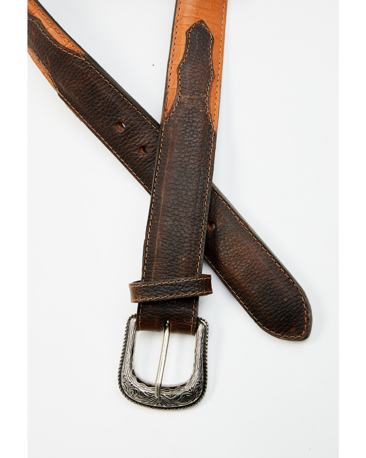 Cody James Men's Embossed Croco Print Leather Belt