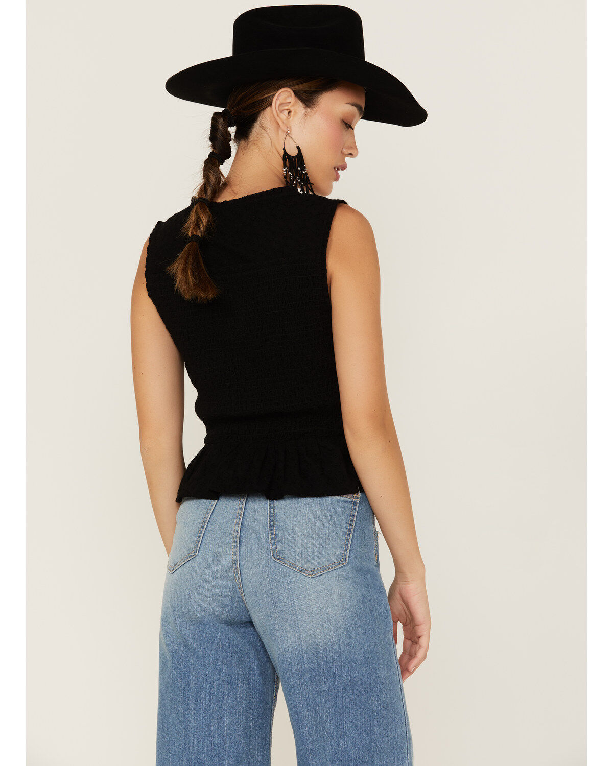 Shyanne Women's Eyelet Smocked Corset Tank Top