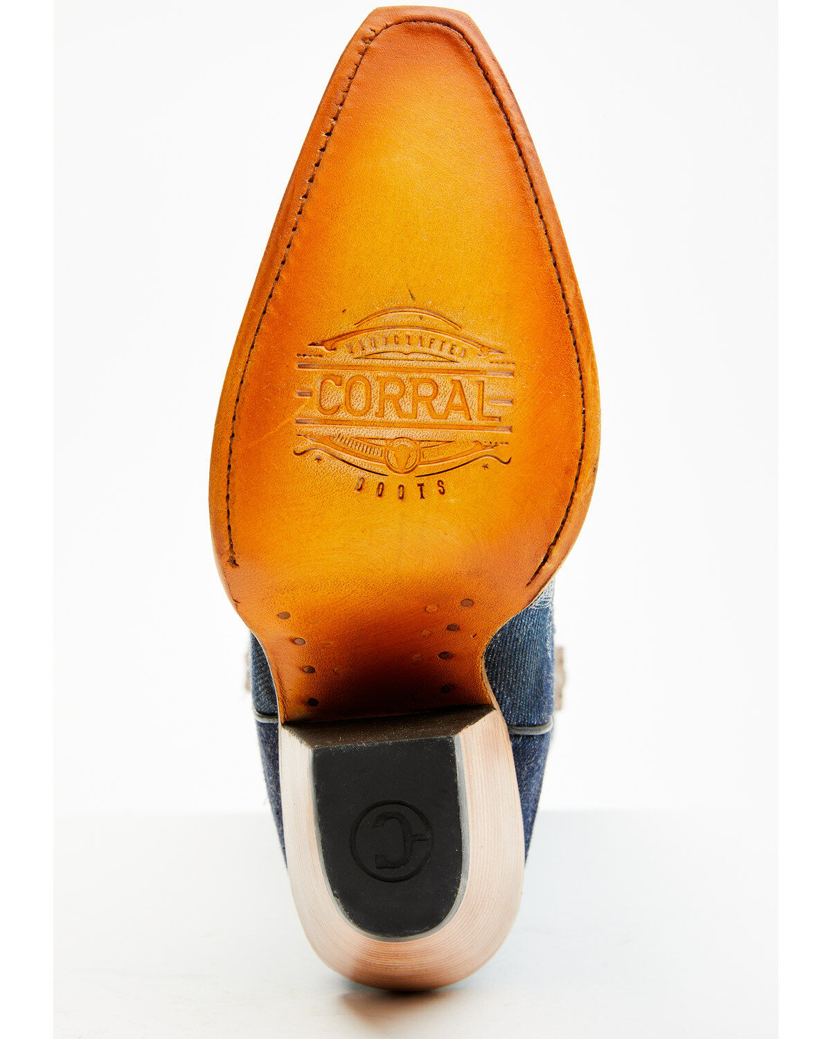 Corral Women's Denim Embroidered Tall Western Boots - Snip Toe