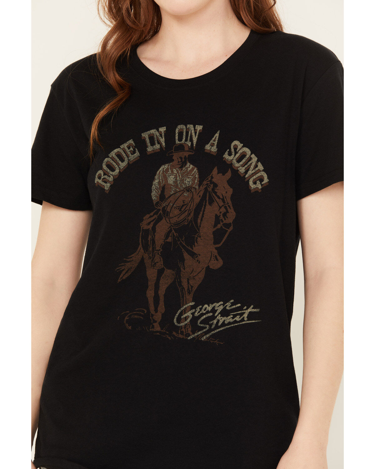 George Strait by Wrangler Women's Rode in on a Song Short Sleeve Graphic Tee