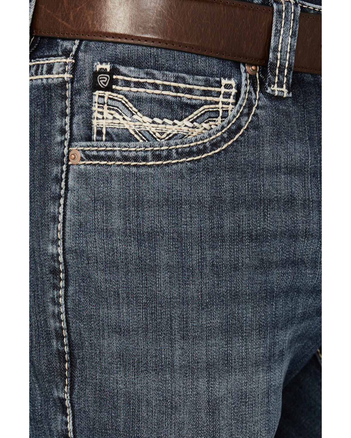 Rock & Roll Denim Men's Revolver Medium Vintage Wash Slim Straight Reflex Denim Jeans