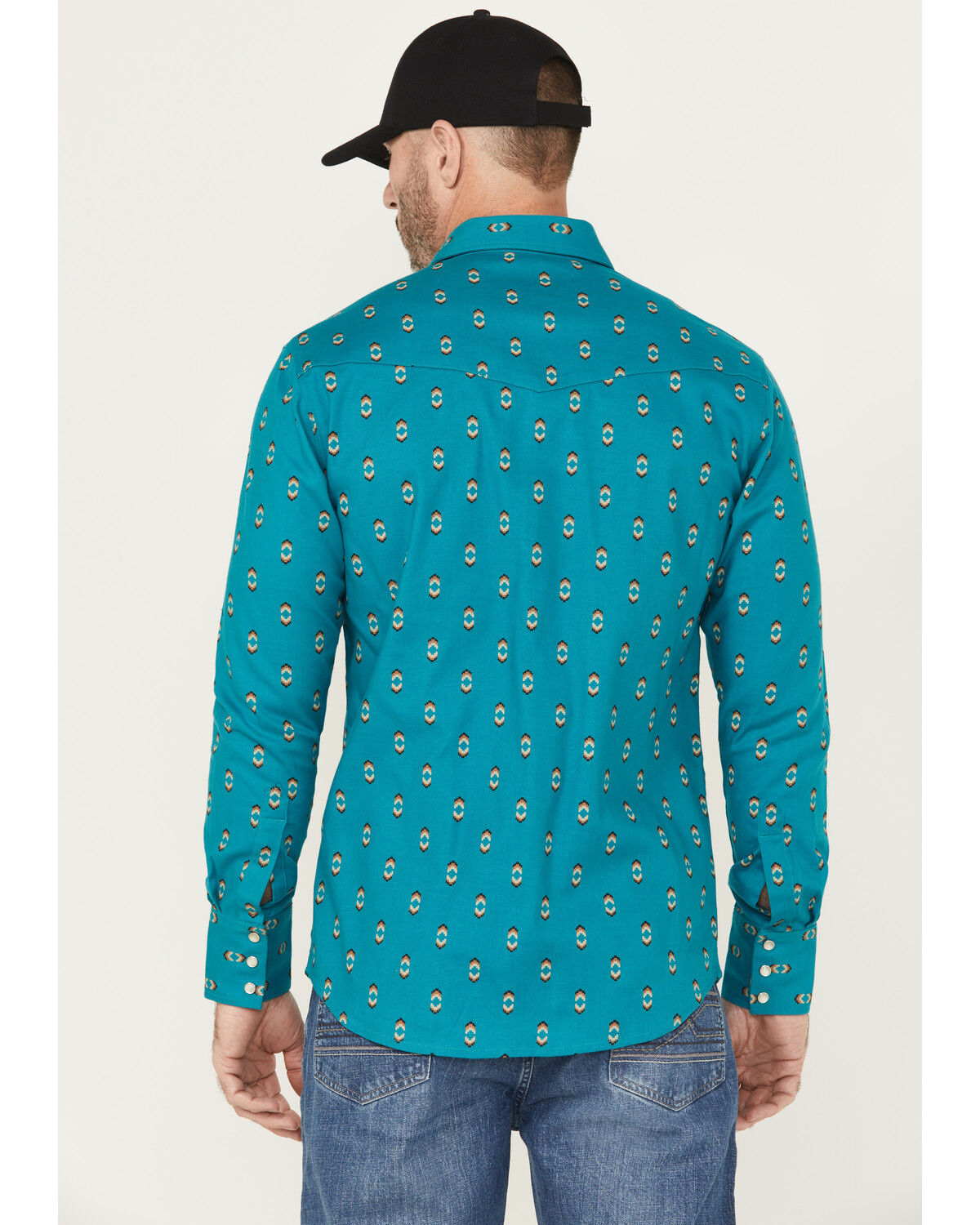 Wrangler Men's FR Checotah Southwestern Print Long Sleeve Snap Work Shirt