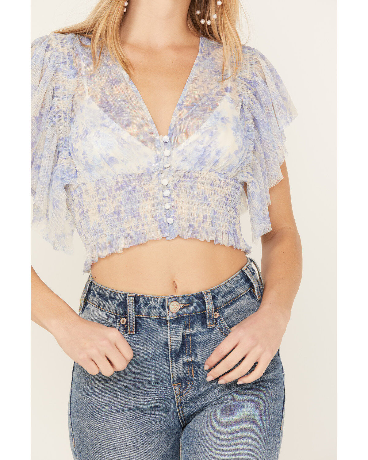 Free People Women's Sugar Mesh Blouse