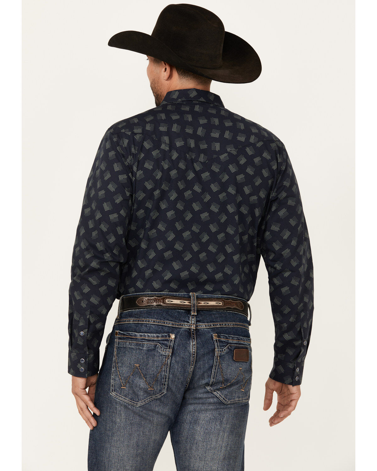 Gibson Trading Co Men's Shrapnel Geo Print Long Sleeve Snap Western Shirt