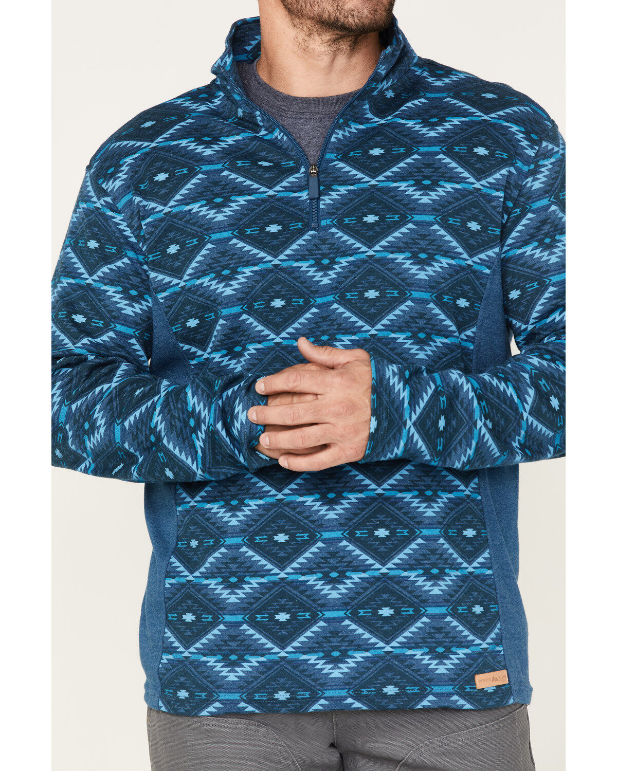 Powder River Outfitters Men's Southwestern Print Quarter-Zip Pullover