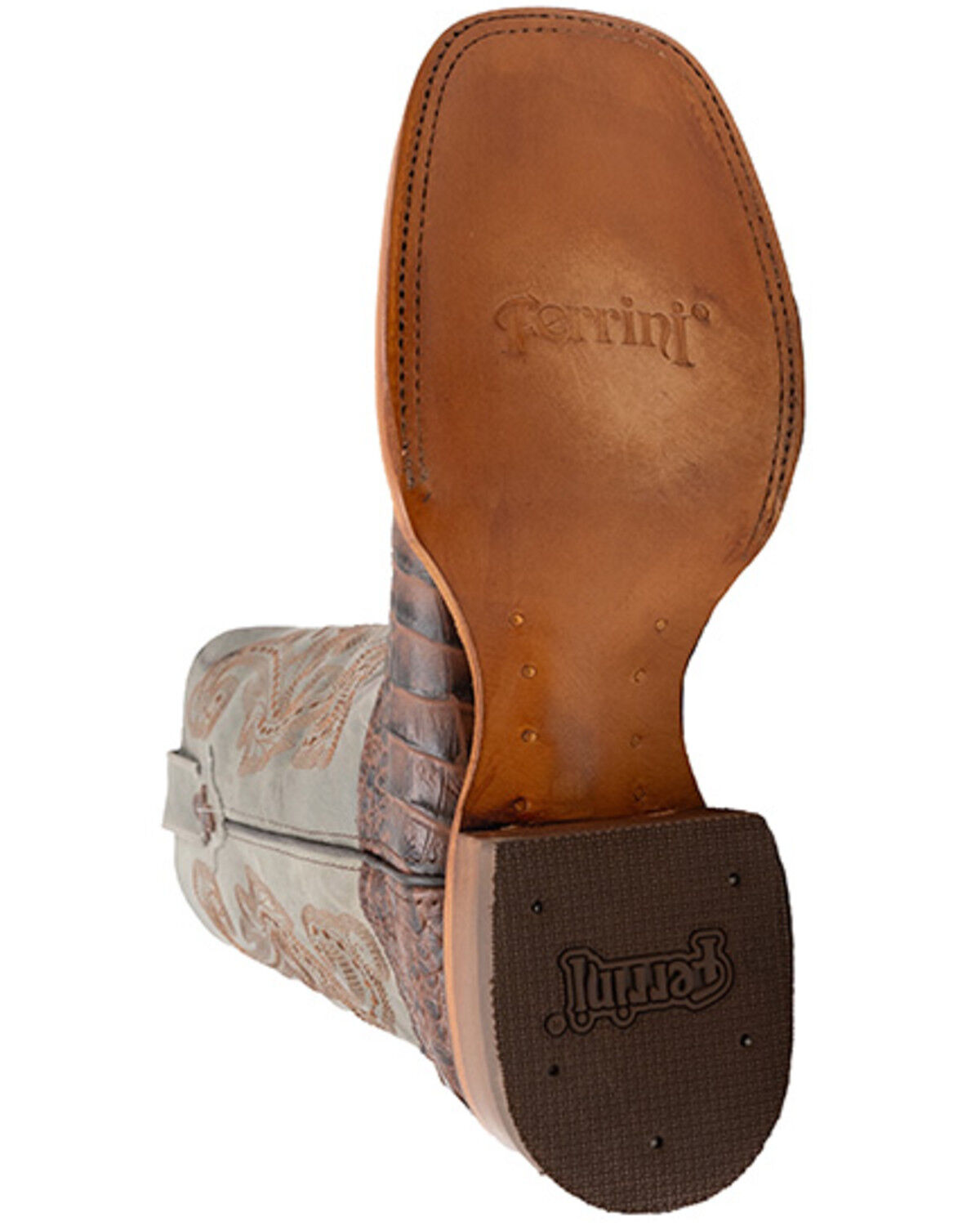 Ferrini Men's Caiman Croc Print Western Boots - Broad Square Toe