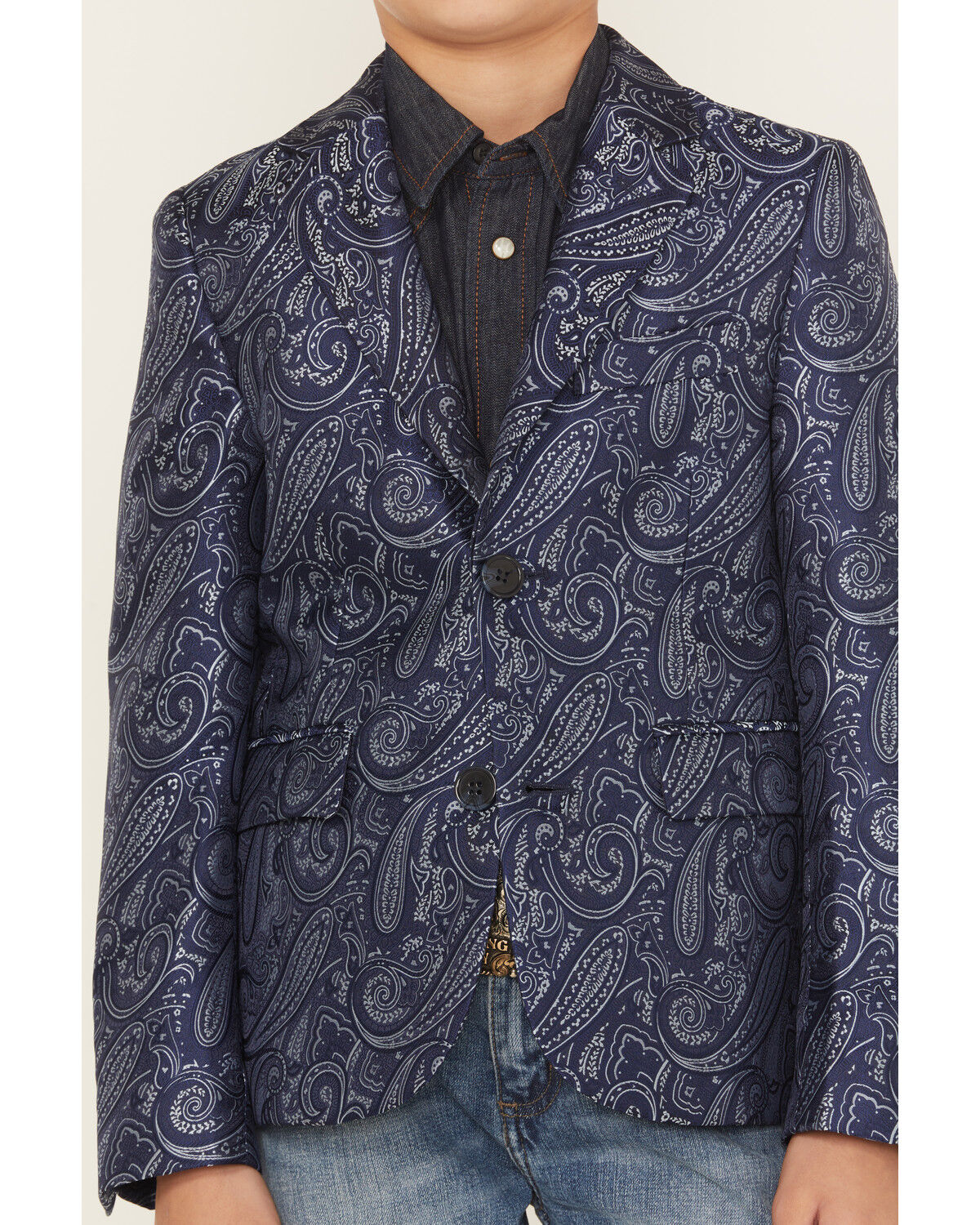 Rock & Roll Denim Boys' Paisley Print Blazer