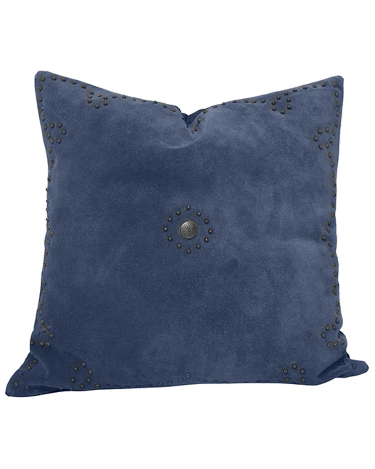 HiEnd Accents Western Suede Antique Silver Concho & Studded Pillow