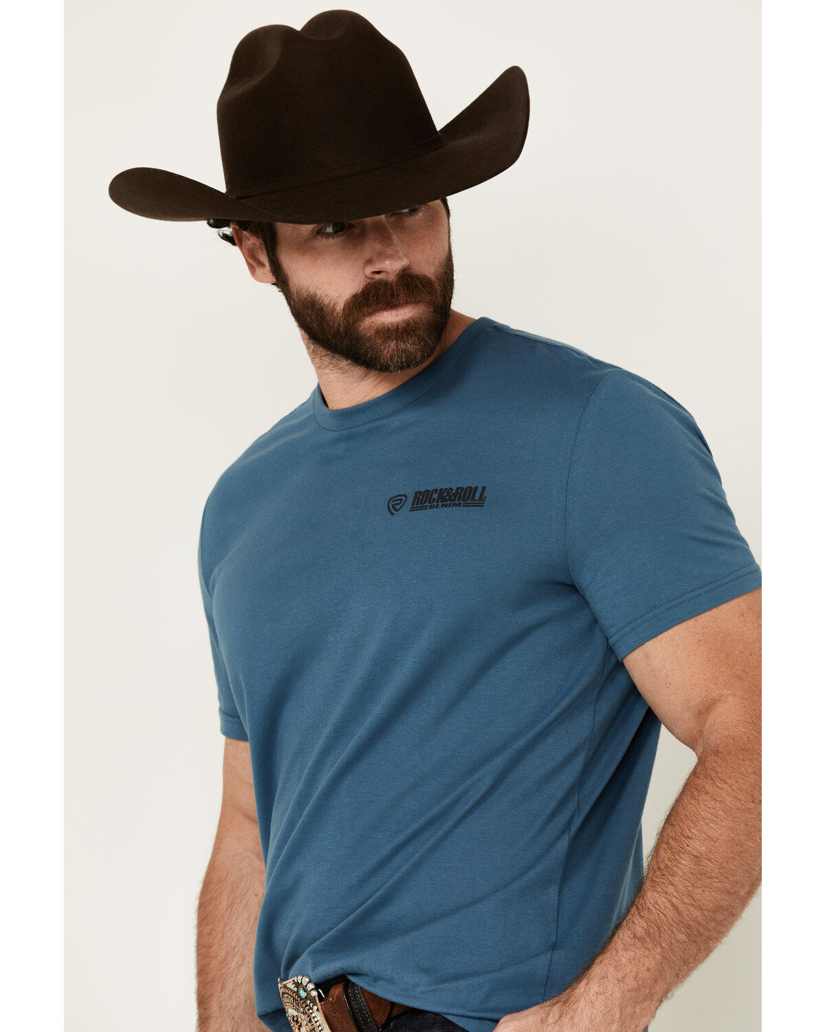 Rock & Roll Denim Men's Wild West Cowboy Short Sleeve Graphic T-Shirt