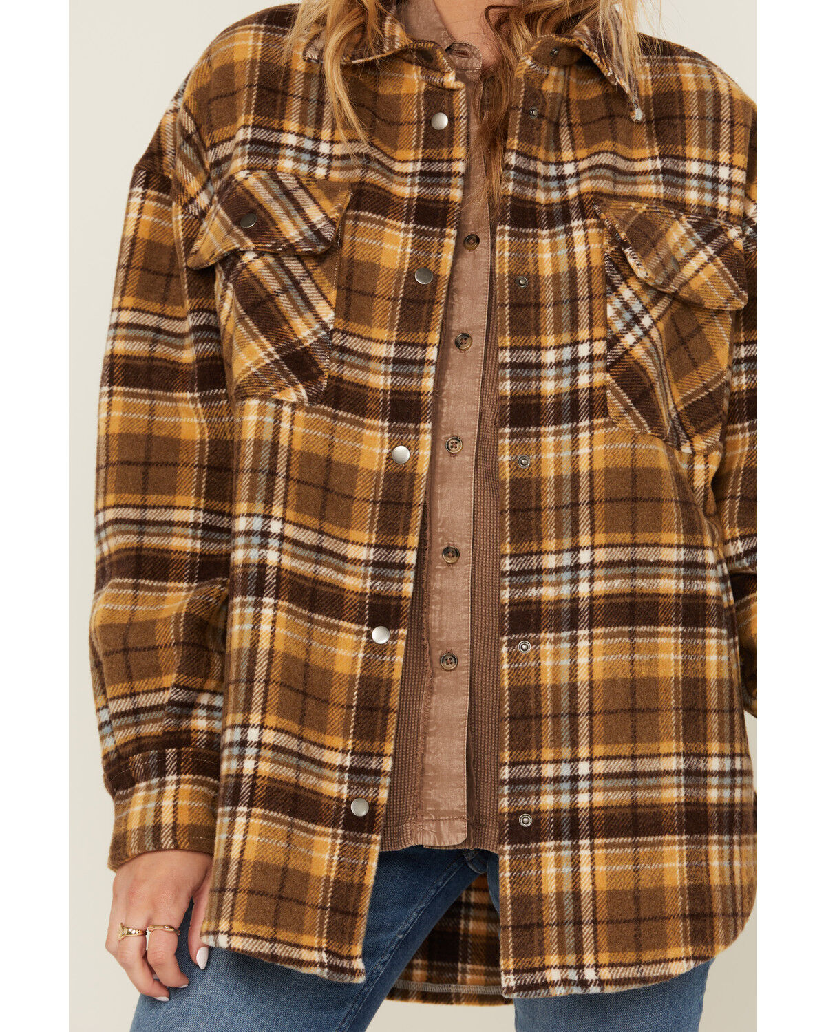 Fornia Women's Plaid Print Shacket