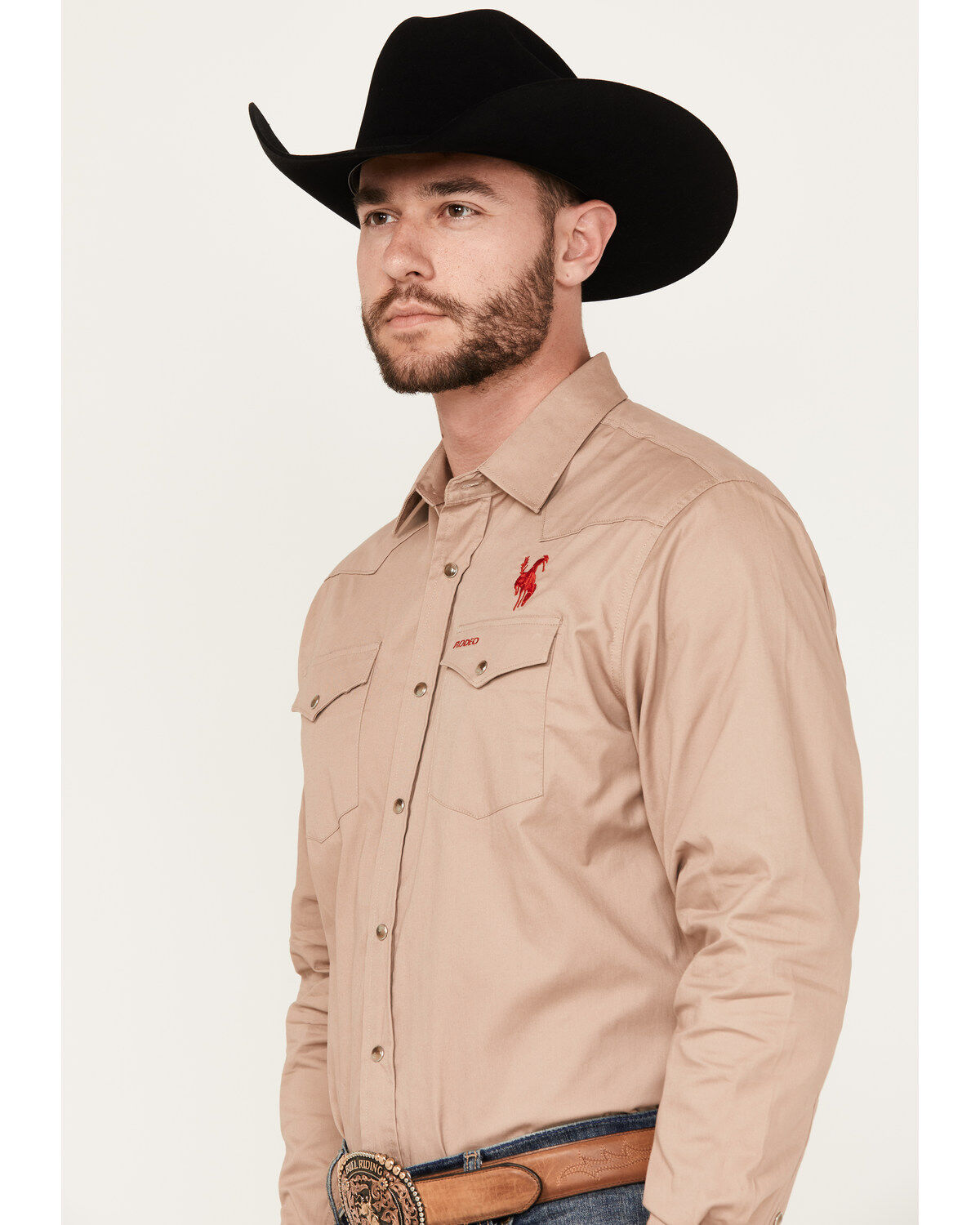 Rodeo Clothing Men's Mexico Flag Long Sleeve Snap Western Shirt