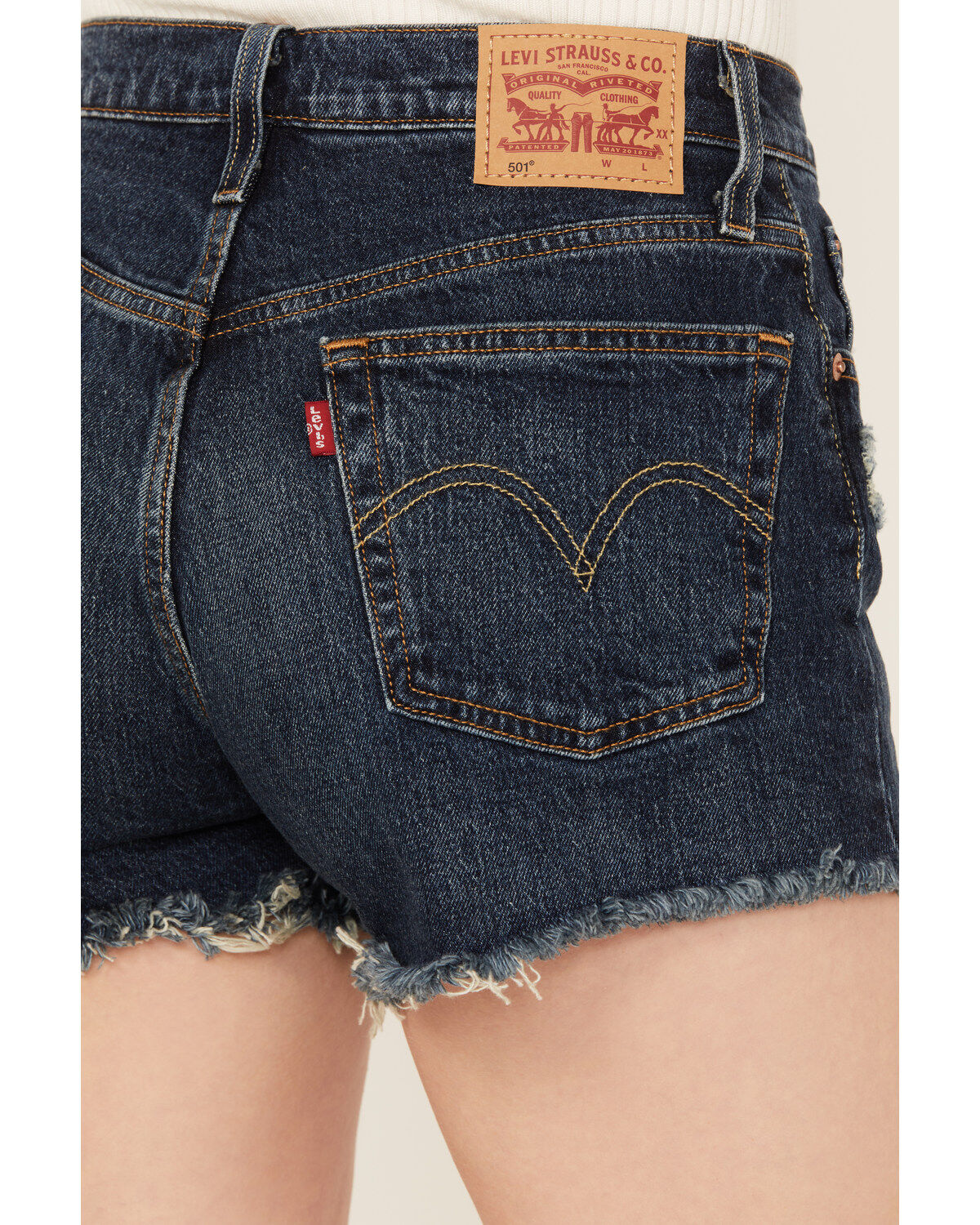 Levi's Women's Dark Wash 501 Worn In Original Shorts