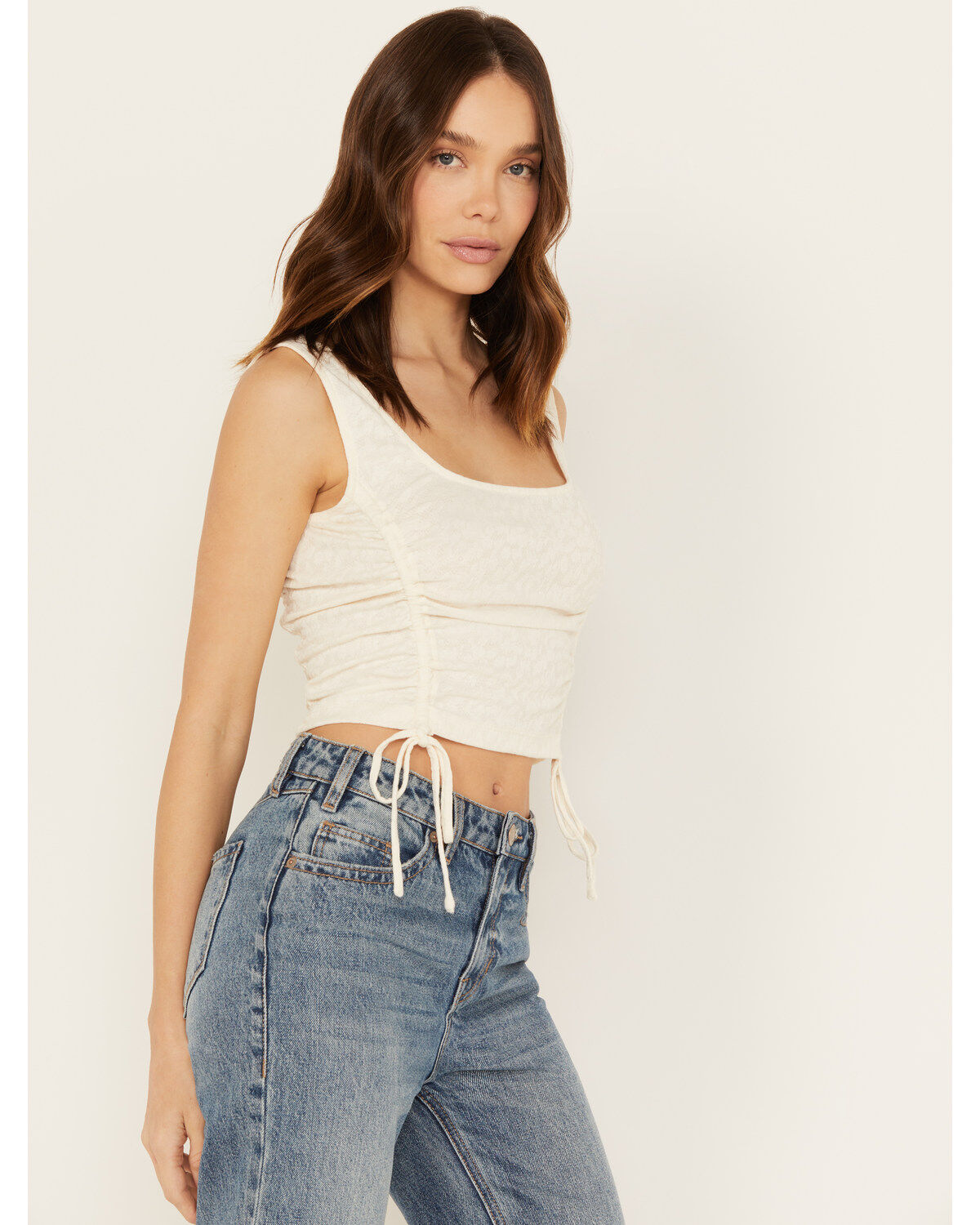 Shyanne Women’s Pointelle Cinch Front Tank