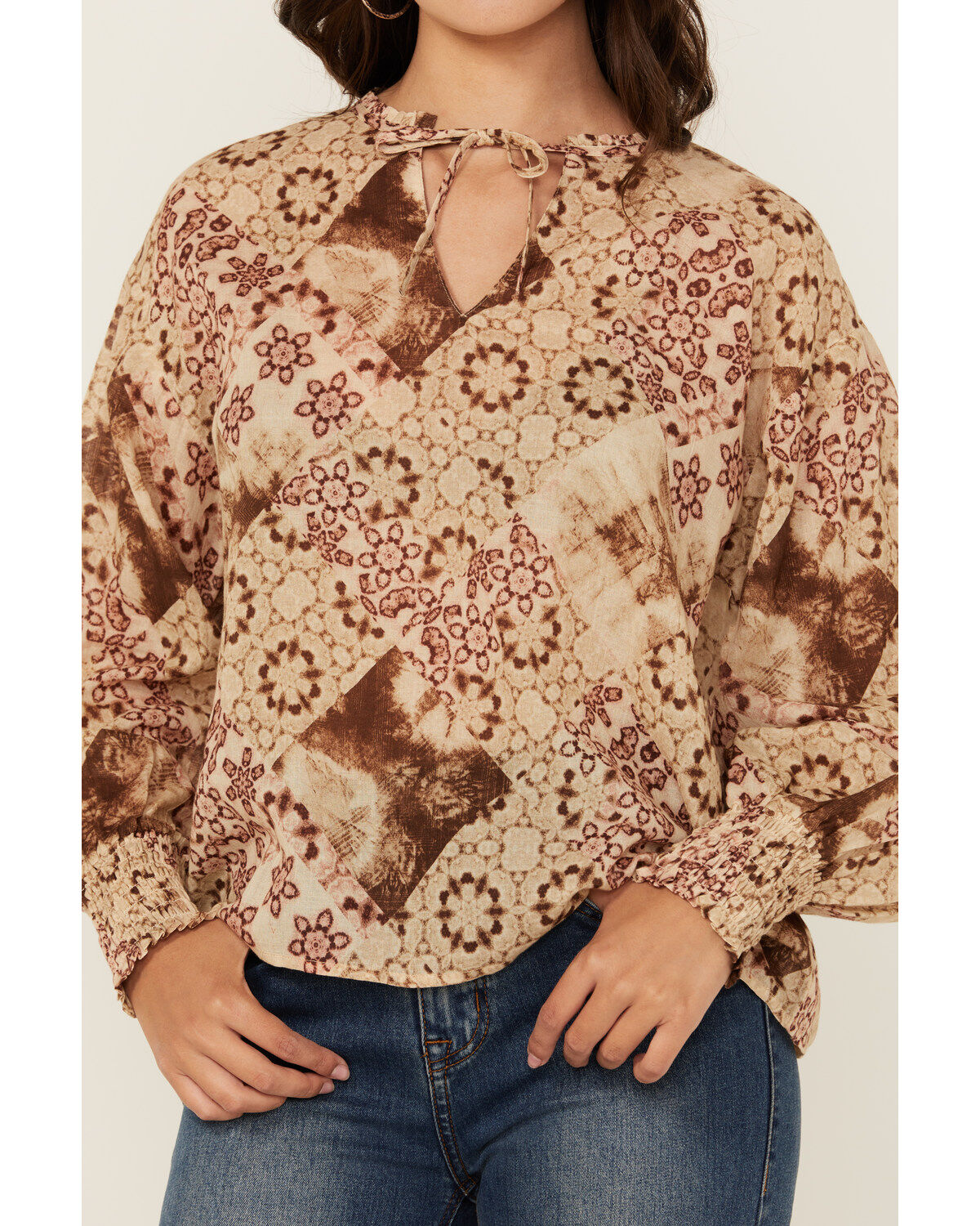 Cleo + Wolf Women's Bridgette Floral Print Long Sleeve Blouse