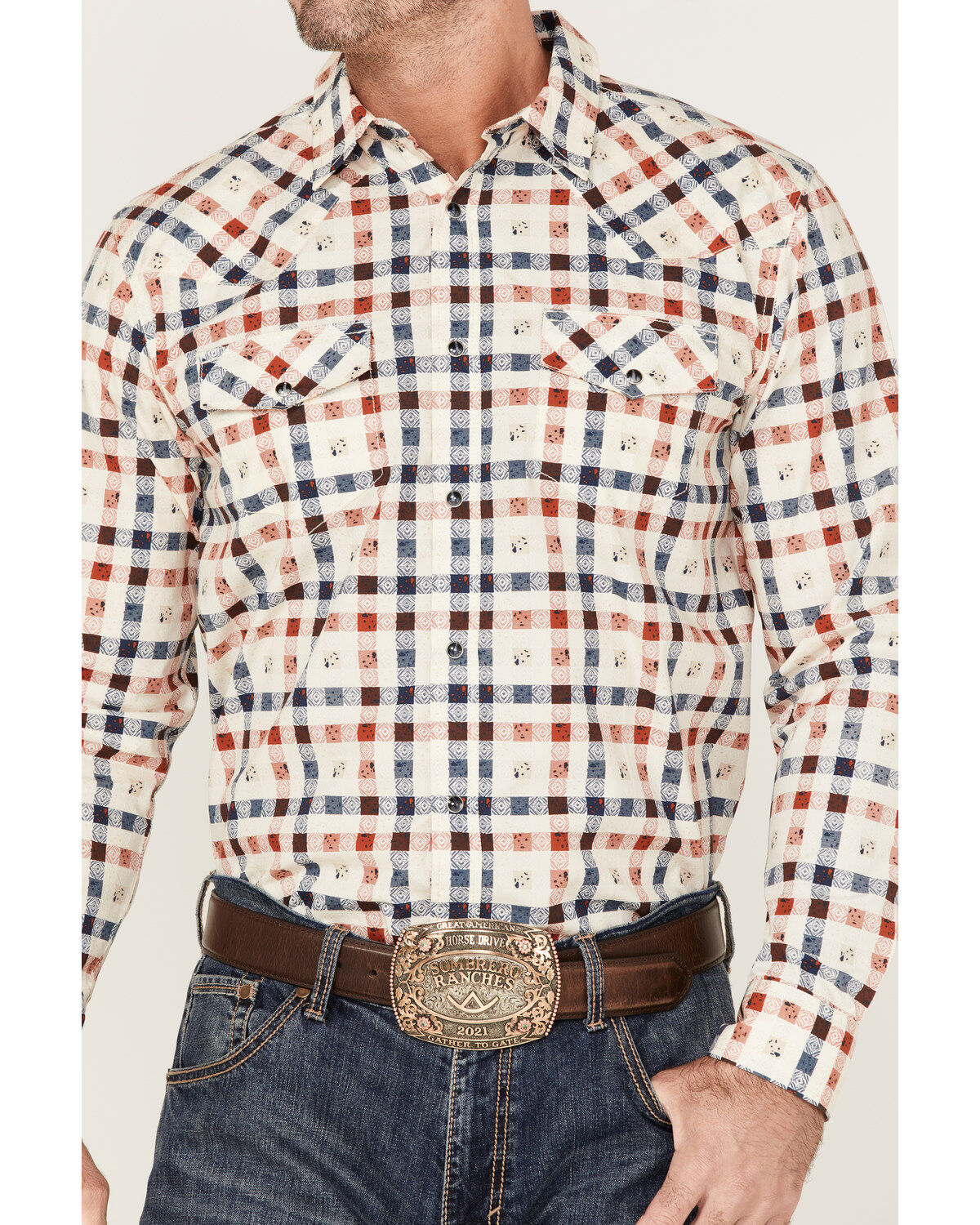 Gibson Men's Picnik Check Plaid Long Sleeve Snap Western Shirt