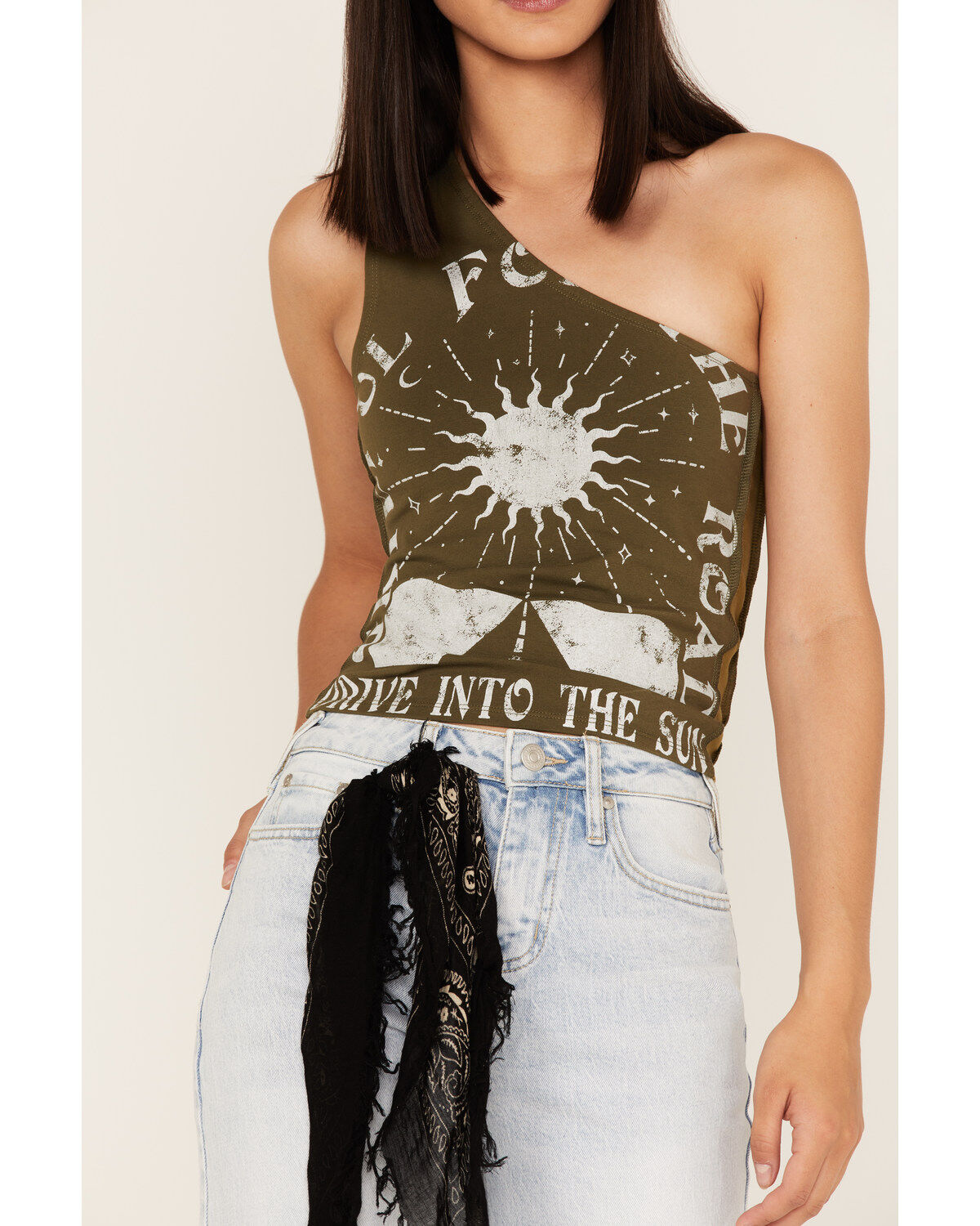 Cleo + Wolf Women's Drive Into The Sun Graphic One Shoulder Tank Top