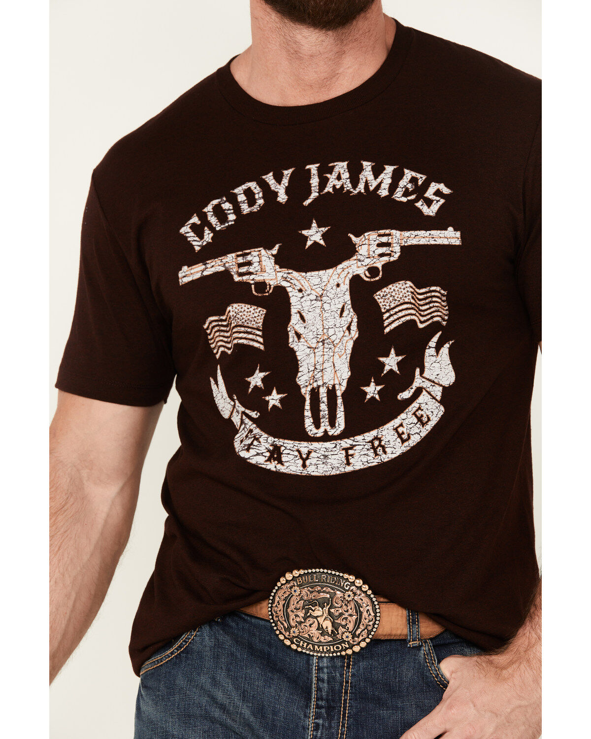 Cody James Men's Gun Horns Short Sleeve Graphic T-Shirt