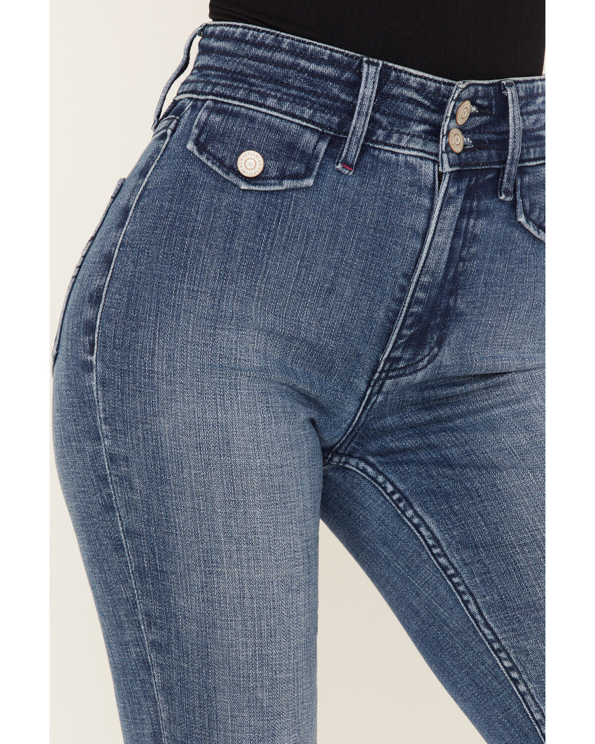 Idyllwind Women's Edge Hill Medium Wash High Rise Outlaw Flare Jeans