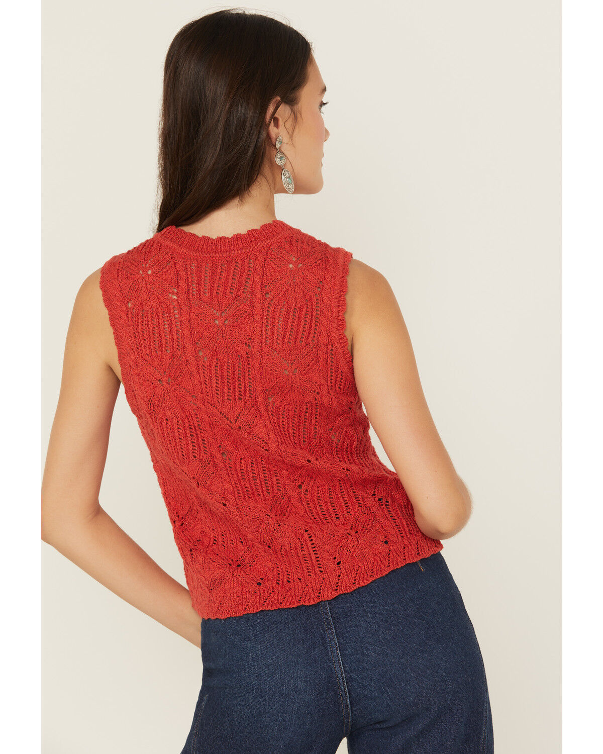 Shyanne Women's Tie-Front Crochet Sweater Vest