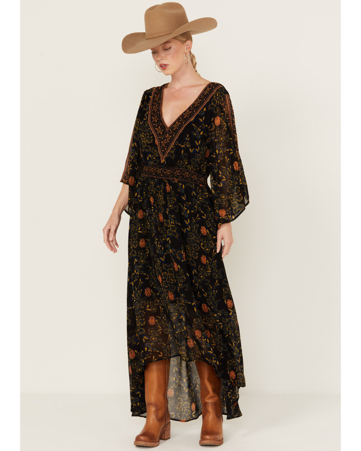Beyond The Radar Women's Border Print Maxi Dress