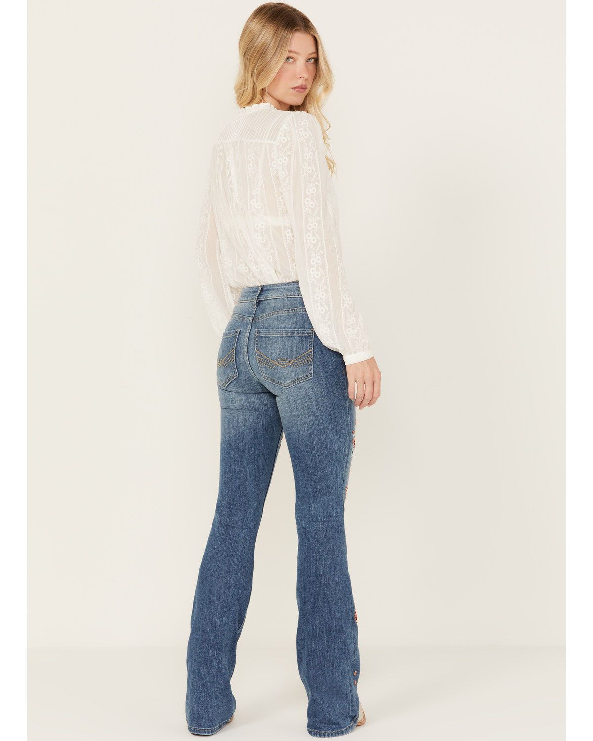 Idyllwind Women's Briley Medium Wash Mid Rise Embellished Stretch Bootcut Jeans