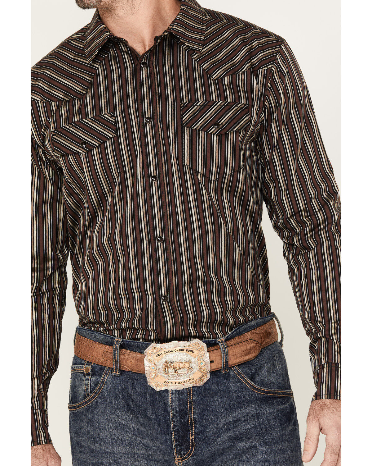 Gibson Men's Hideout Striped Long Sleeve Snap Western Shirt