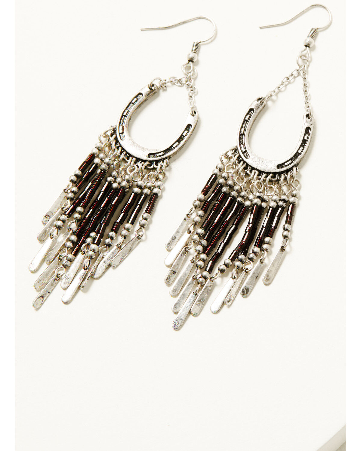 Idyllwind Women's Horseshoe Derby Beaded Fringe Earrings