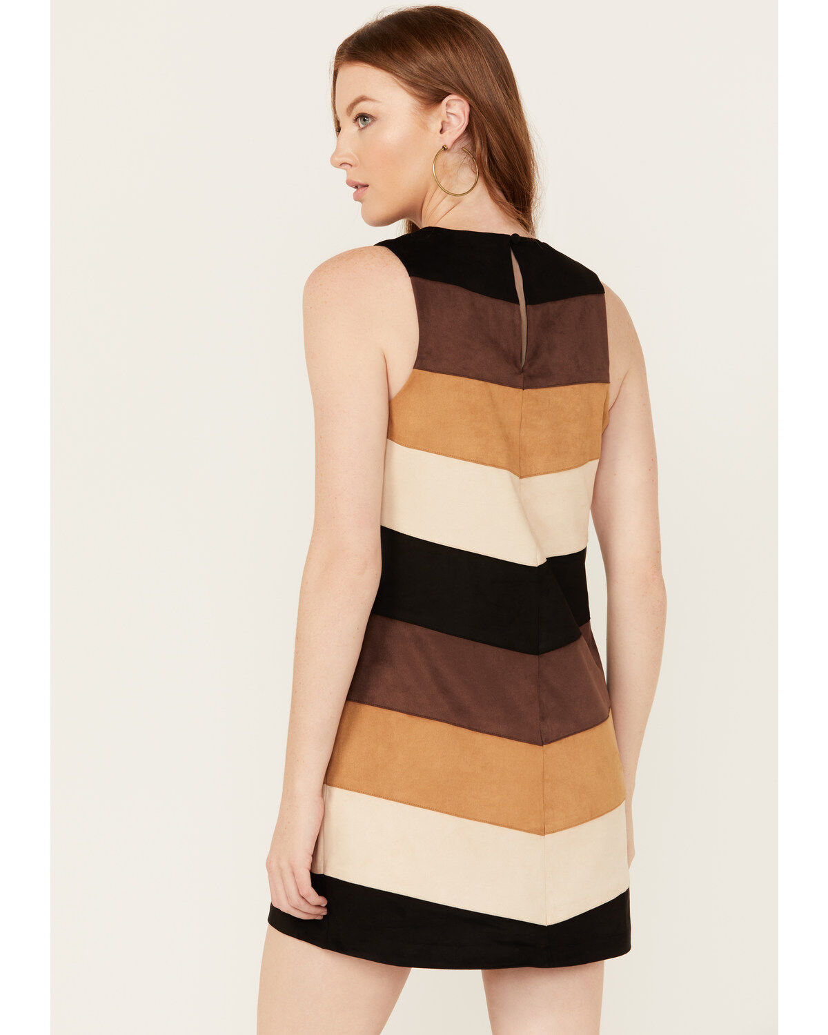 Show Me Your Mumu Women's Faux Suede Chevron Mod Mini Dress