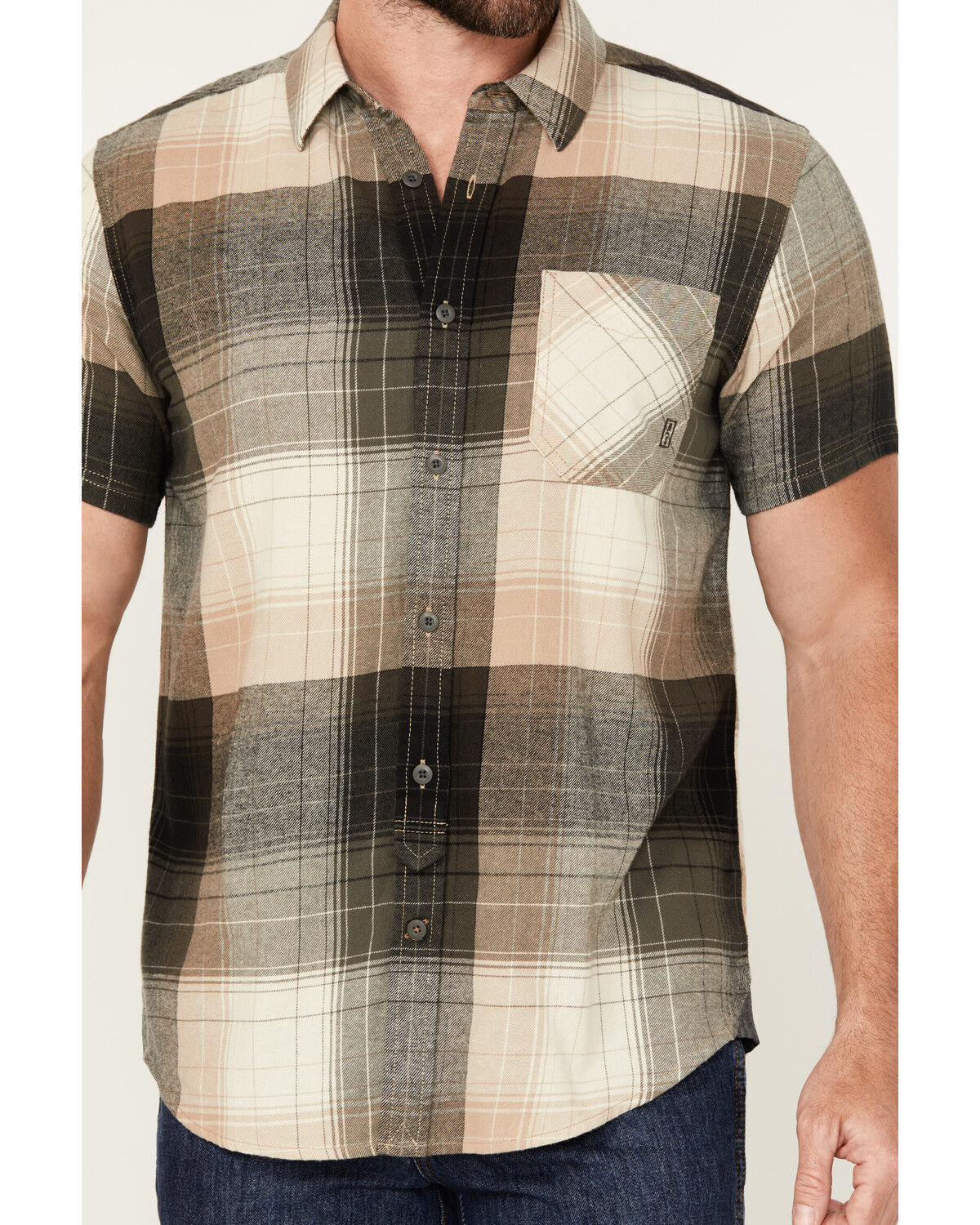 Brothers and Sons Men's Tooele Plaid Print Short Sleeve Button Down Western Shirt