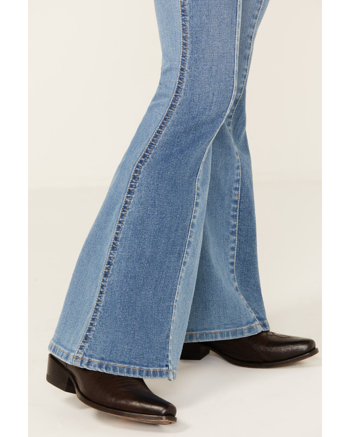 Shyanne Girls' Seraphina Medium Wash Blocked Flare Comfort Stretch Denim Jeans