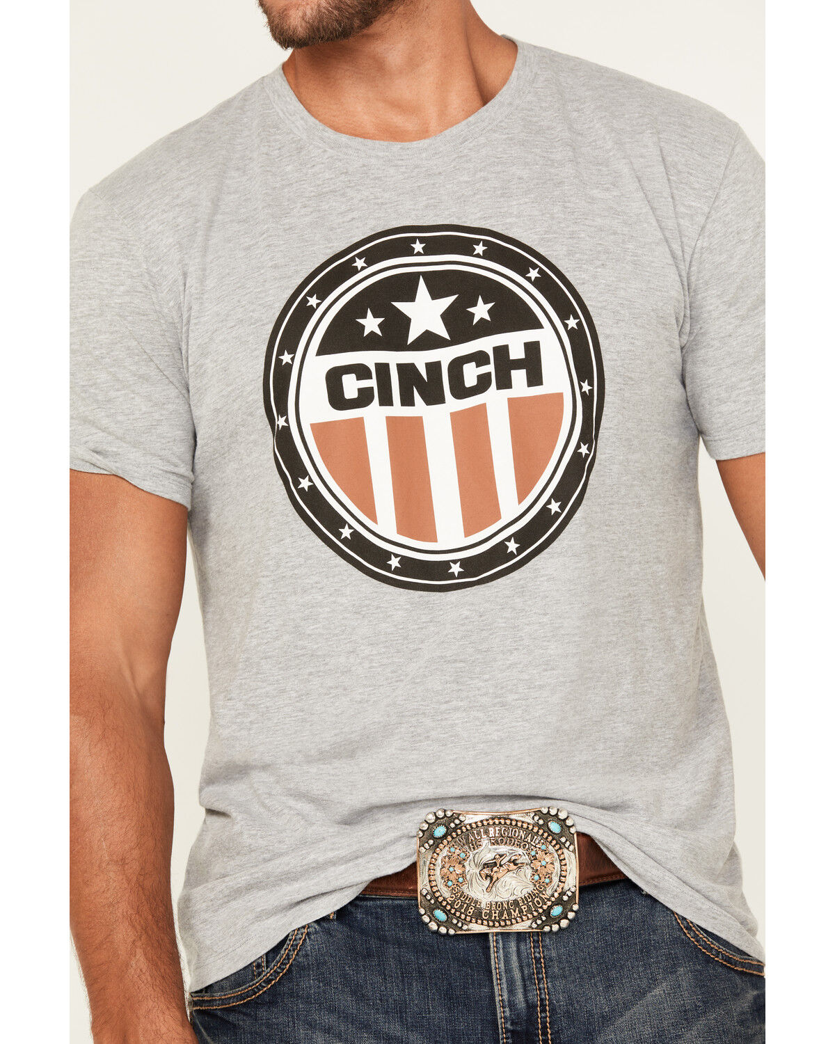 Cinch Men's Circle America Logo Short Sleeve Graphic T-Shirt
