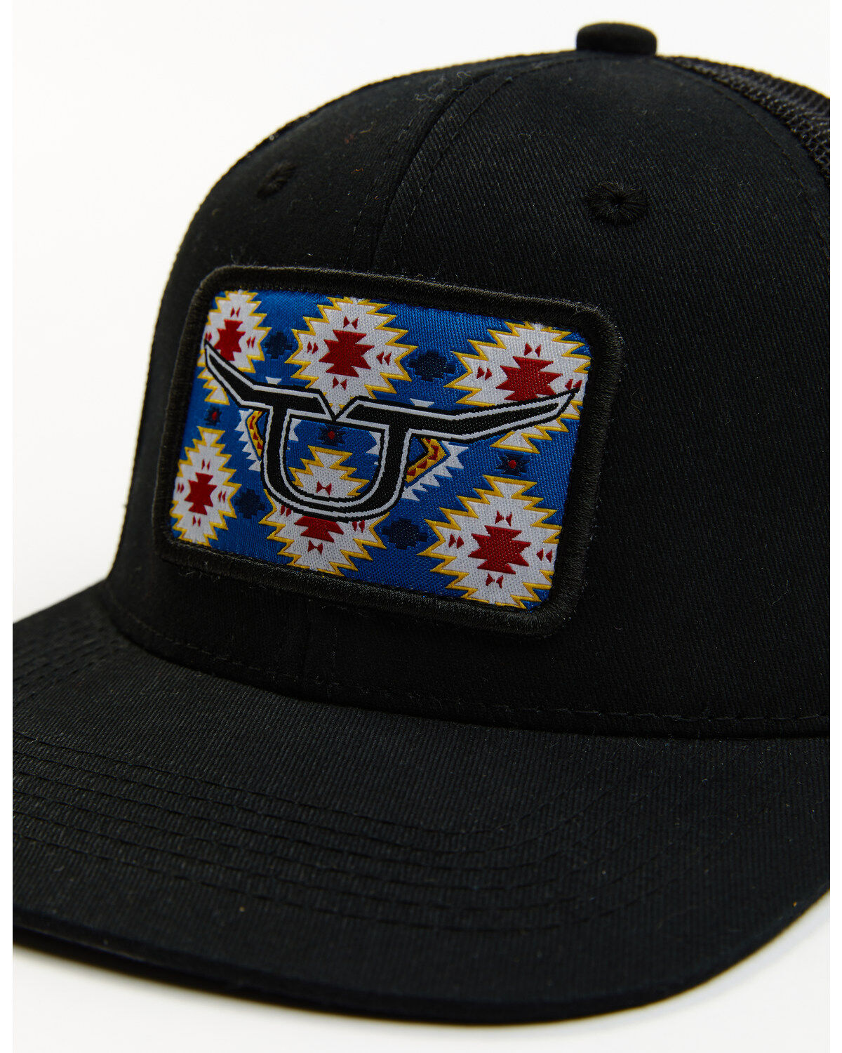 RopeSmart Men's Southwestern Rec Patch Mesh-Back Black Ball Cap