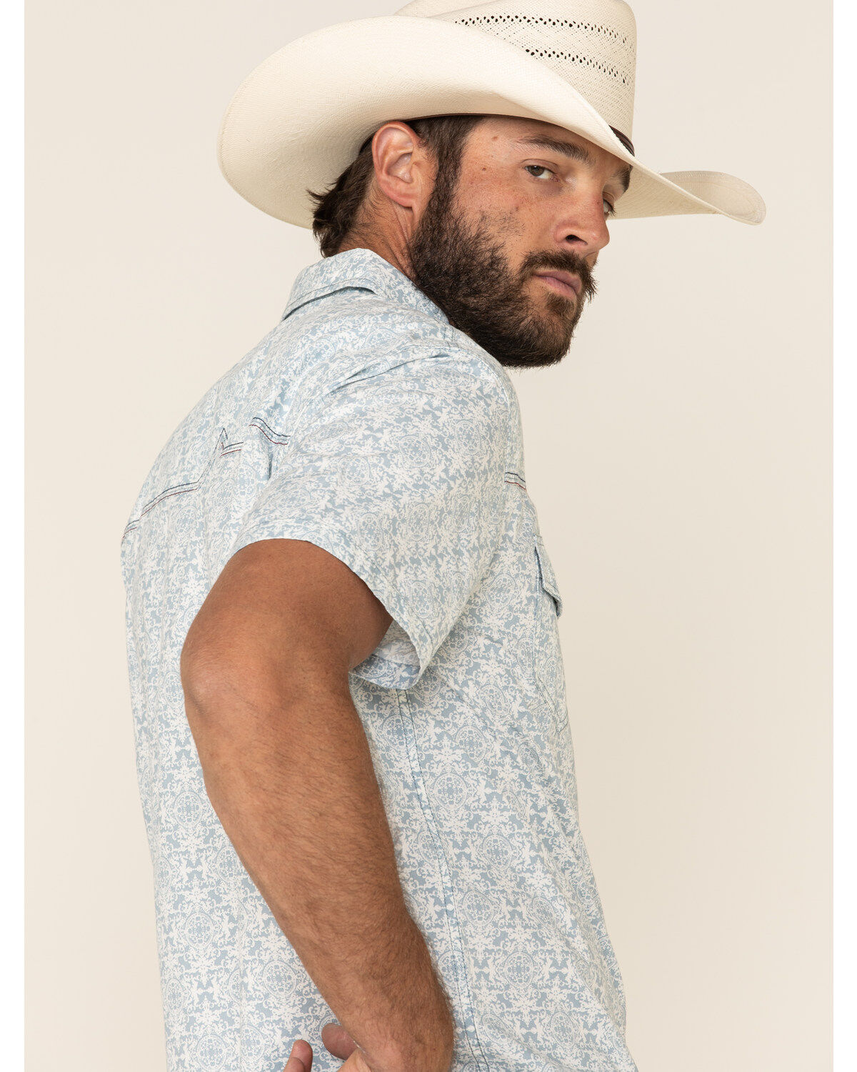 Moonshine Spirit Men's Taboo Med Print Short Sleeve Western Shirt