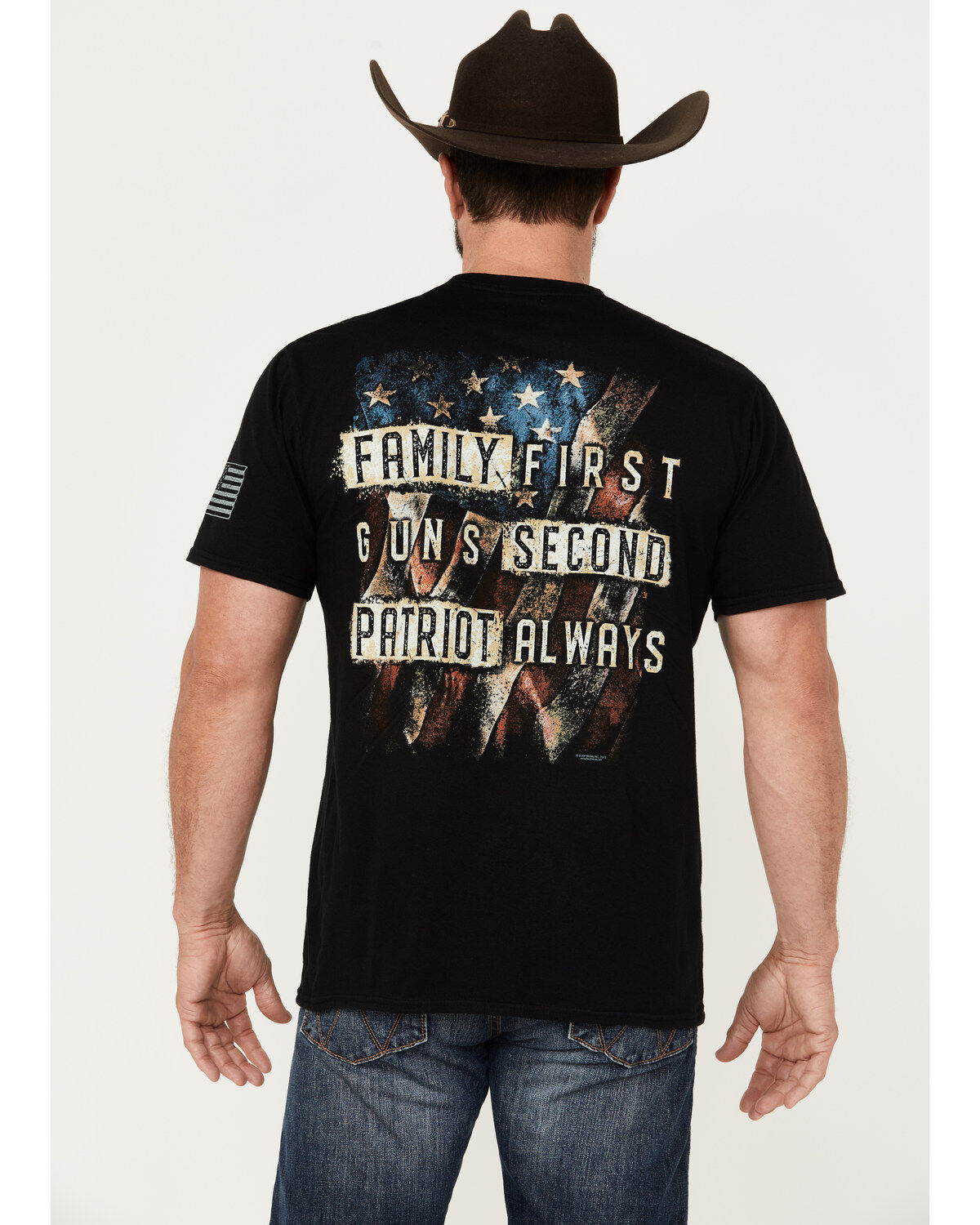 Buck Wear Men's Family First Short Sleeve Graphic T-Shirt