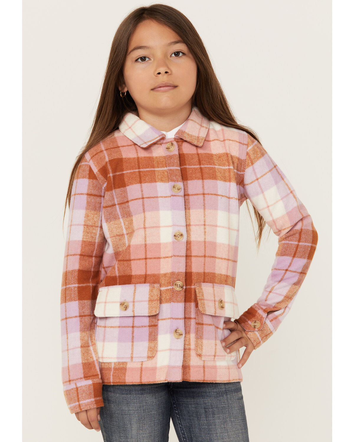 Shyanne Girls' Plaid Print Shacket