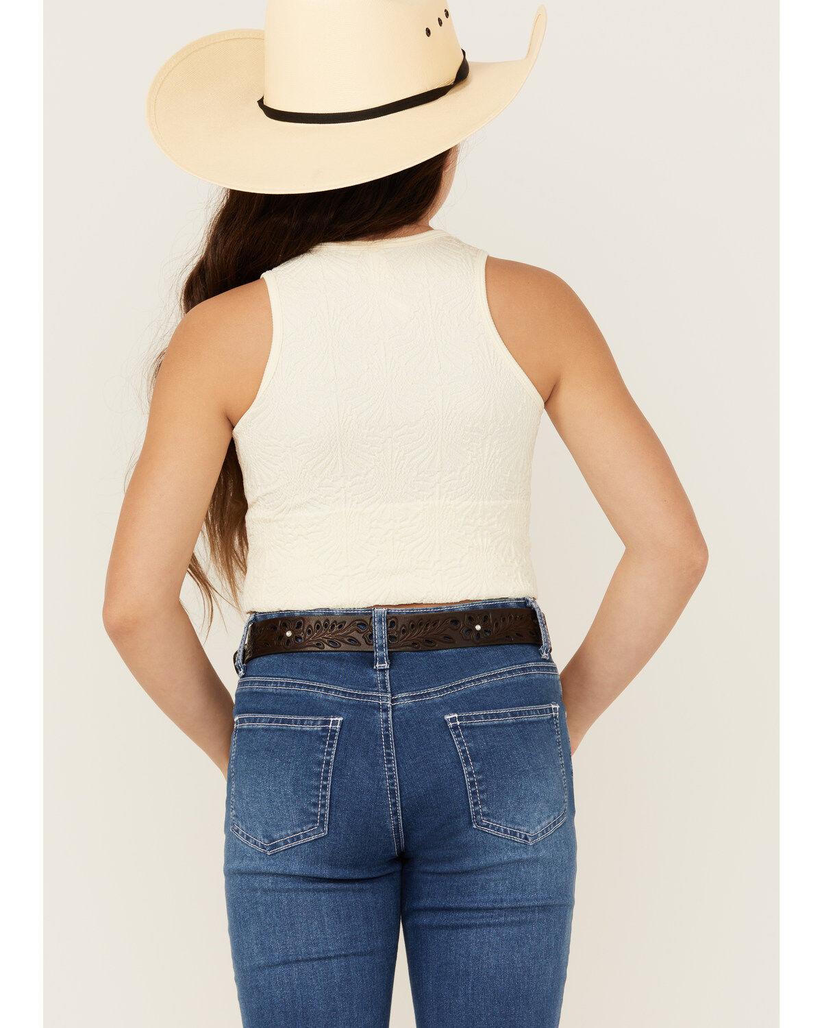 Fornia Girls' Floral High Neck Tank Top