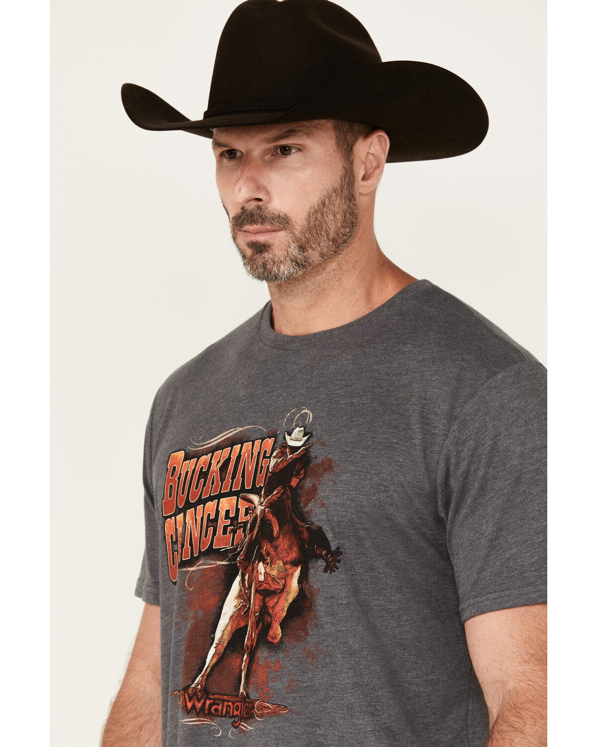 Wrangler Men's Bucking Cancer Short Sleeve Graphic T-Shirt