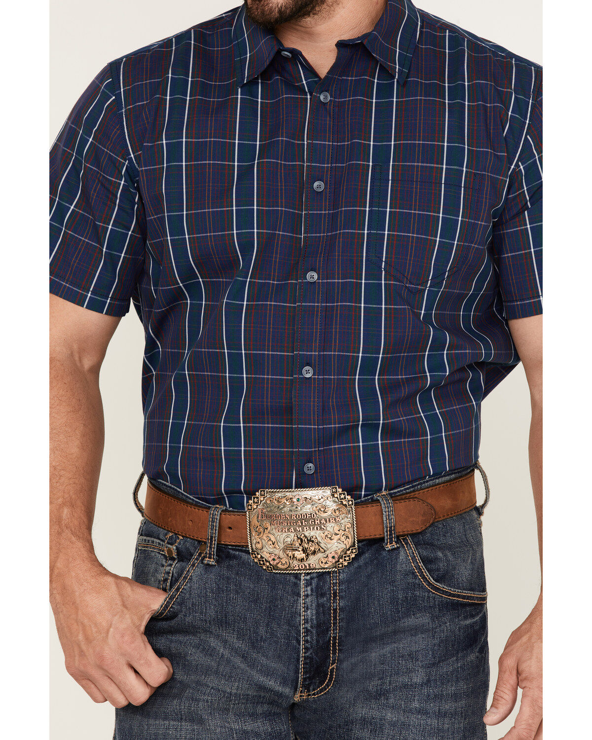 Gibson Men's Lost Leader Plaid Short Sleeve Button Down Western Shirt
