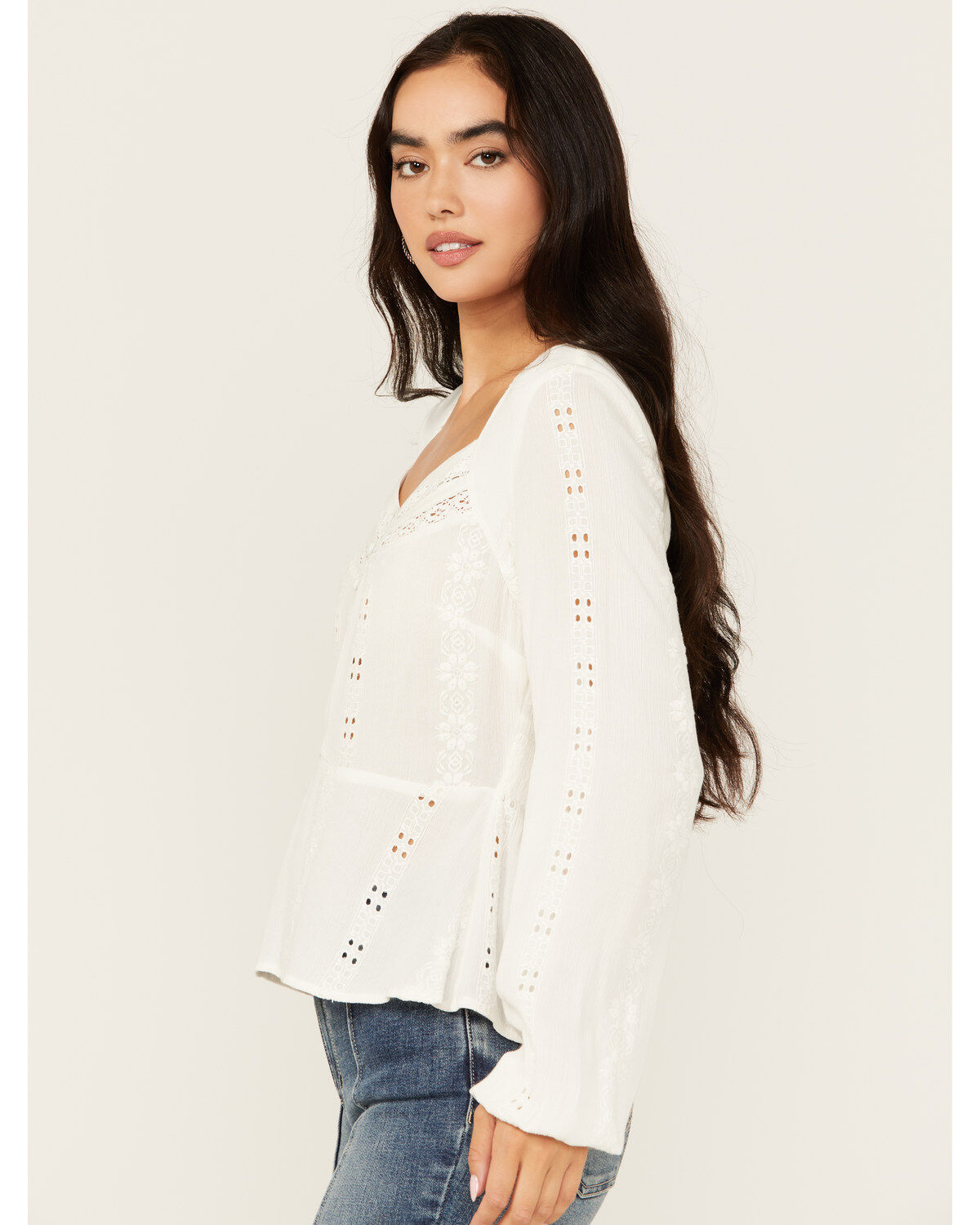 Idyllwind Women's Teel Eyelet Keyhole Blouse