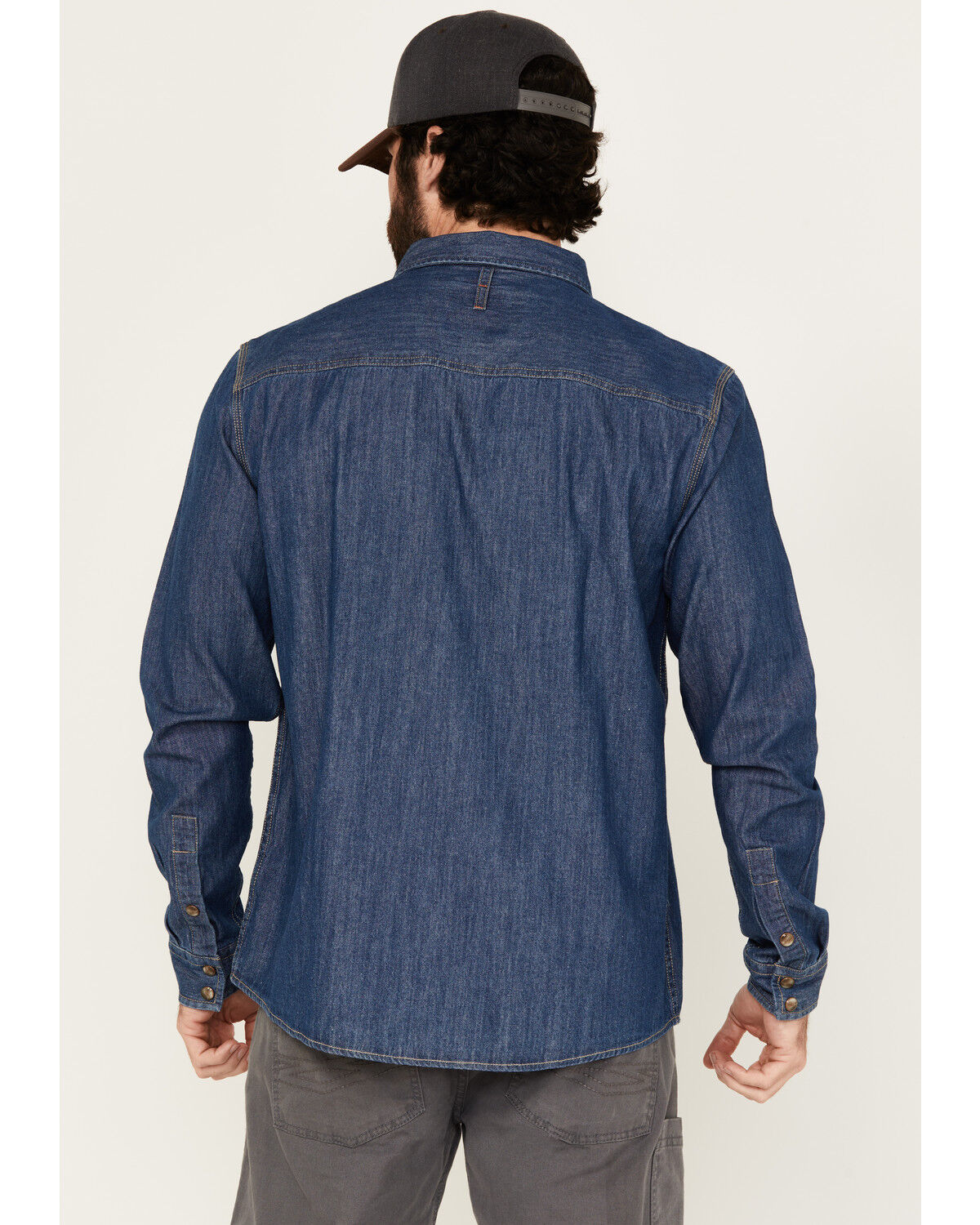 Hawx Men's Core Long Sleeve Snap Denim Work Shirt - Big & Tall