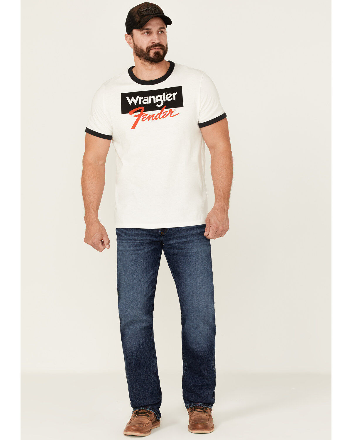 Wrangler X Fender Men's Logo Graphic Ringer T-Shirt